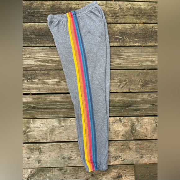 Aviator Nation 5 STRIPE SWEATPANTS - HEATHER GREY, Medium - Picture 3 of 7